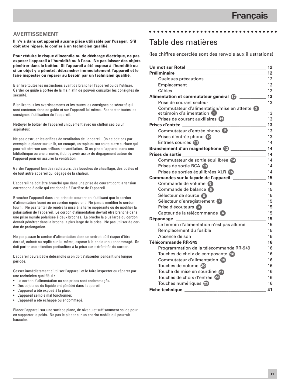 ROTEL RC-995 User Manual | Page 11 / 42