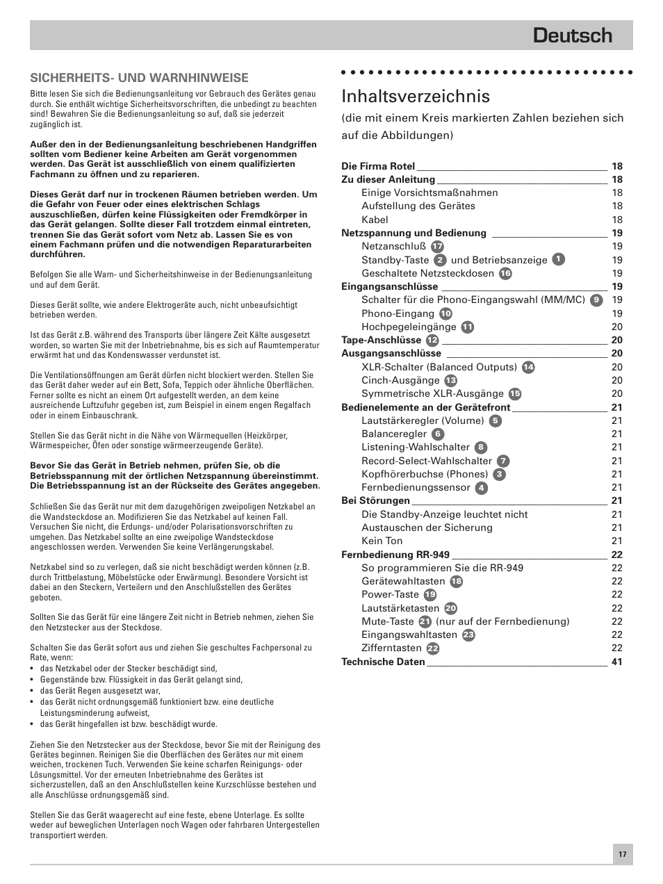 ROTEL RC-995 User Manual | Page 17 / 42