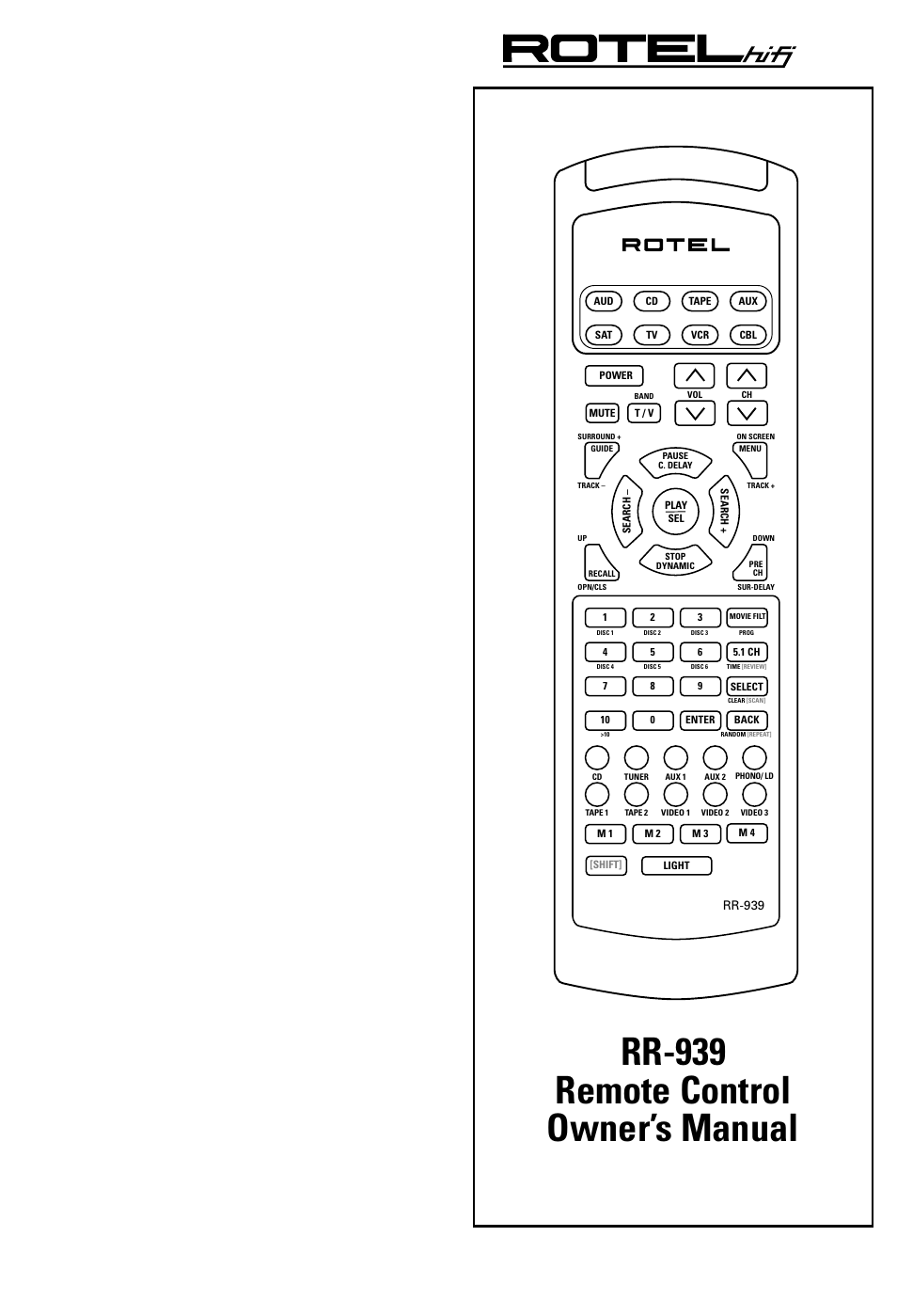 ROTEL RR-939 User Manual | 11 pages