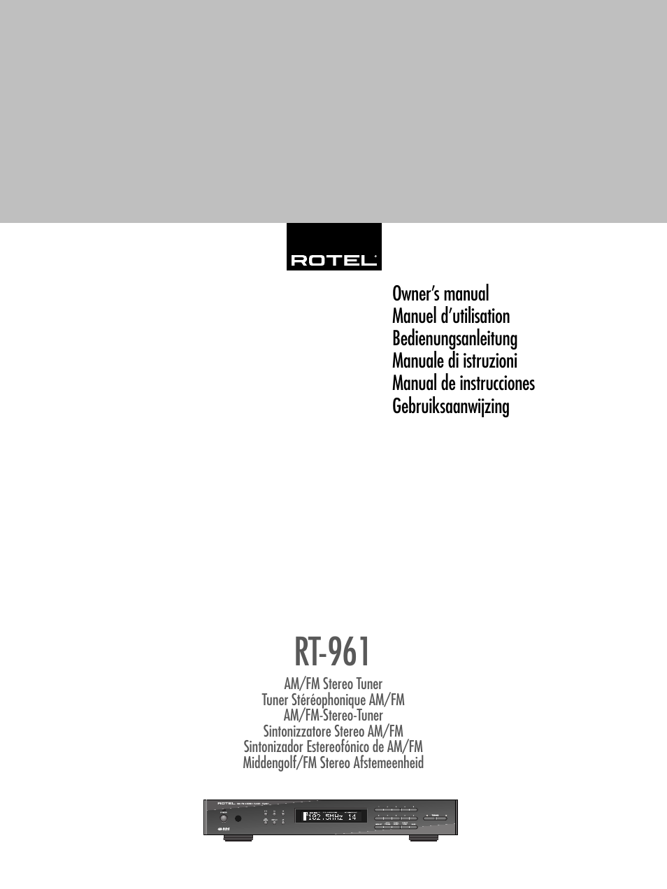 ROTEL RT-961 User Manual | 48 pages