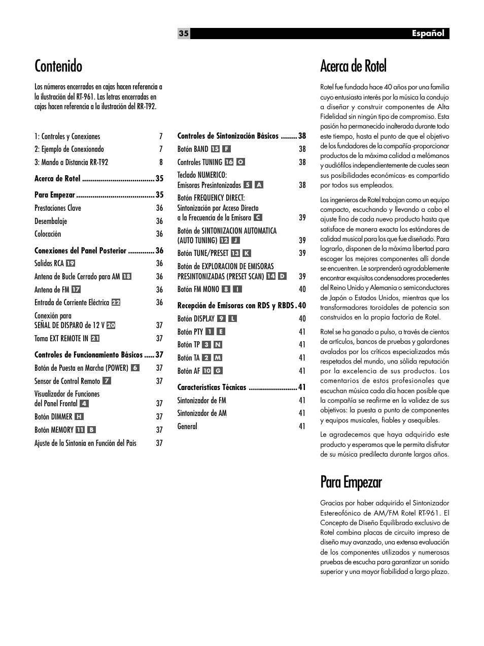 ROTEL RT-961 User Manual | Page 35 / 48