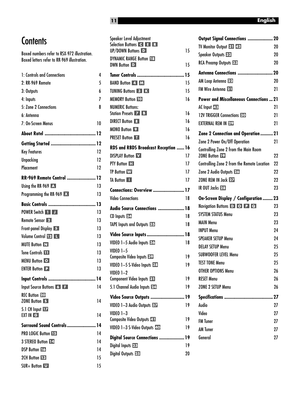 ROTEL RSX-972 User Manual | Page 11 / 68