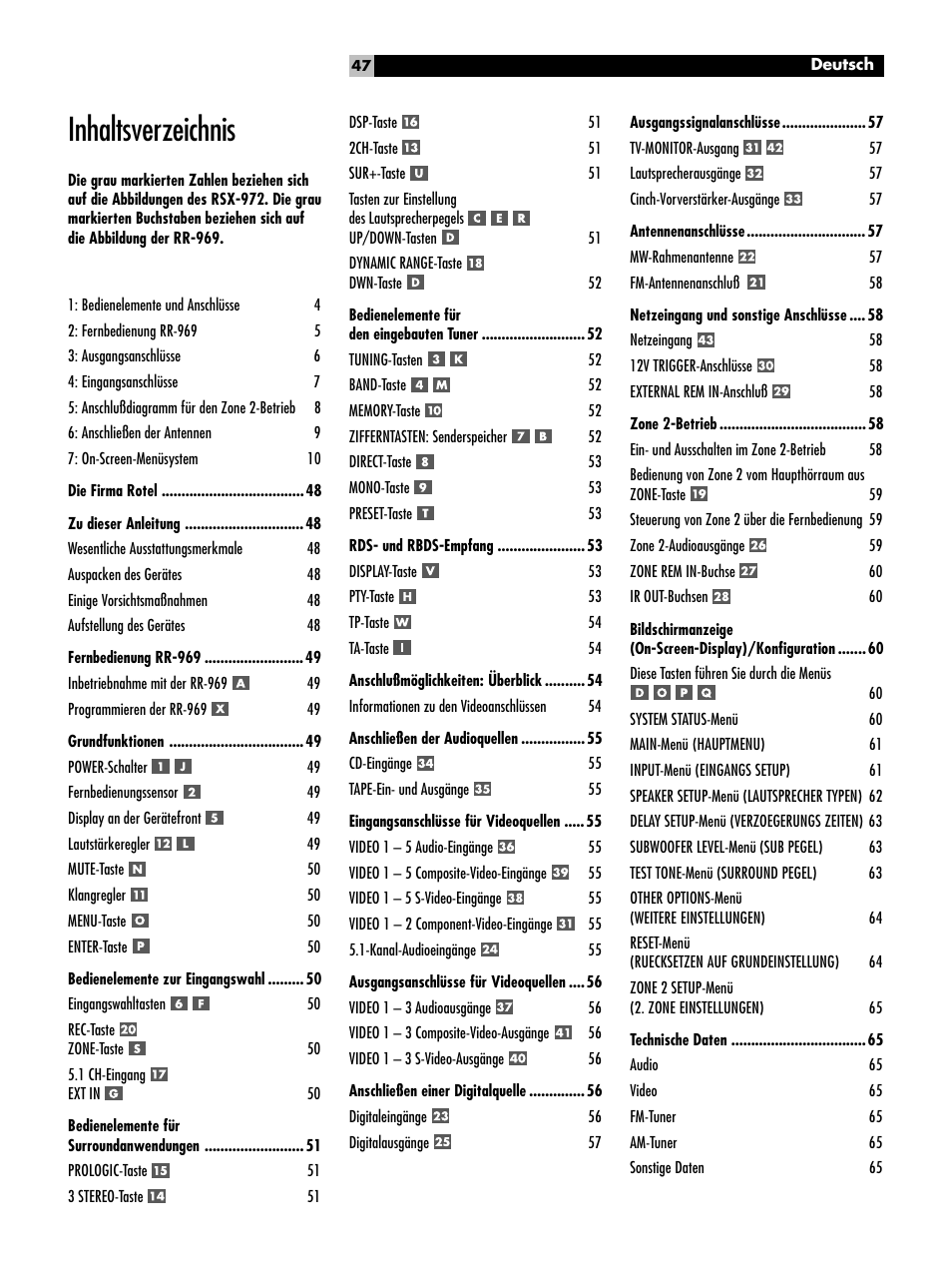 ROTEL RSX-972 User Manual | Page 47 / 68