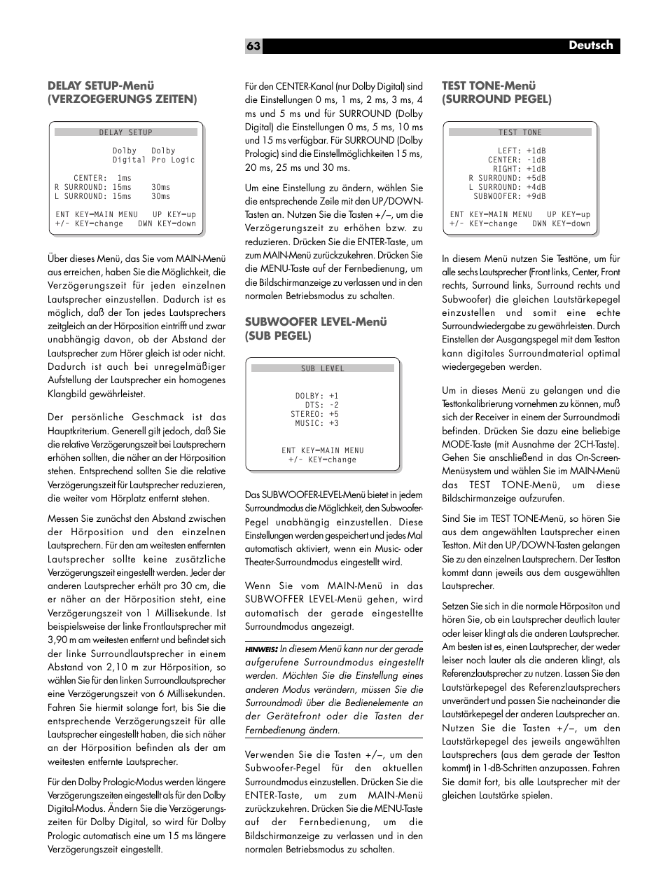 Deutsch | ROTEL RSX-972 User Manual | Page 63 / 68
