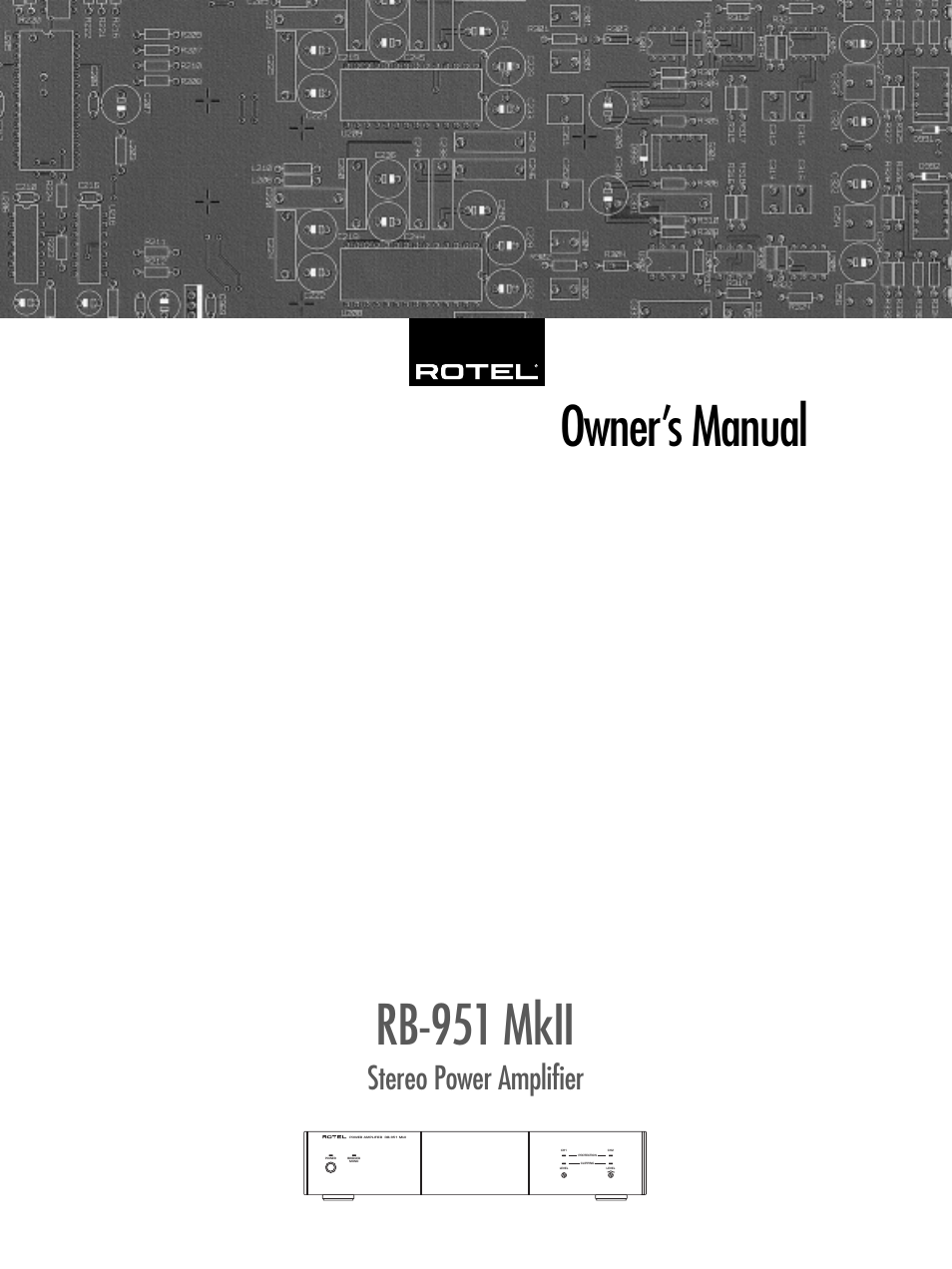 ROTEL RB-951MkII User Manual | 12 pages