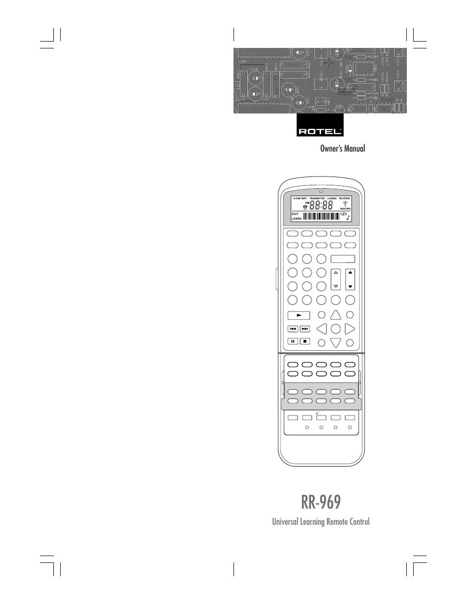 ROTEL RR-969 User Manual | 10 pages