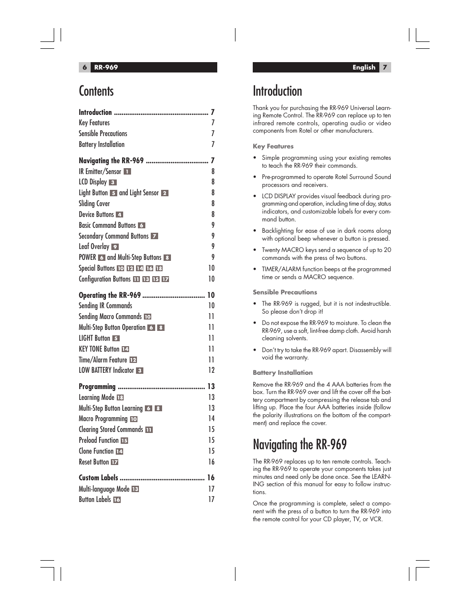 ROTEL RR-969 User Manual | Page 4 / 10