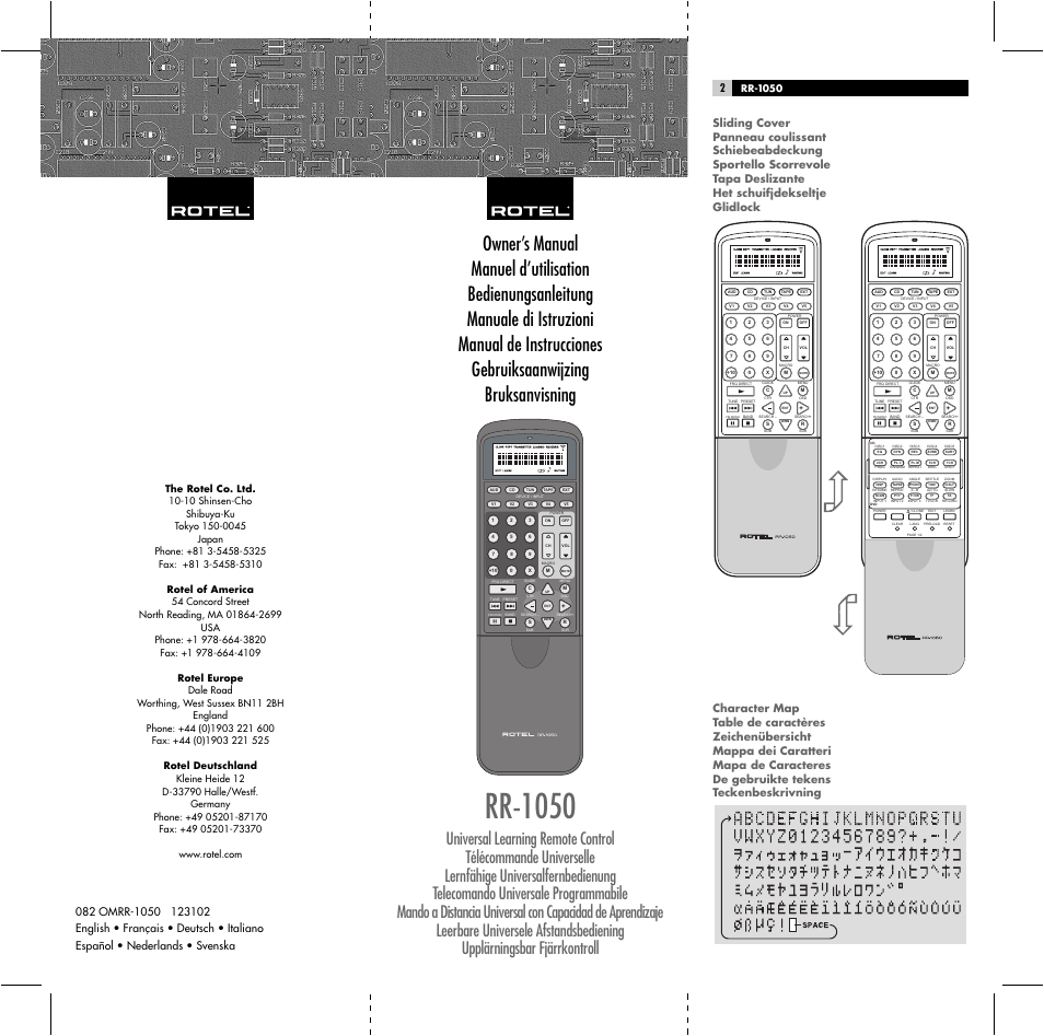 ROTEL RR-1050 User Manual | 50 pages