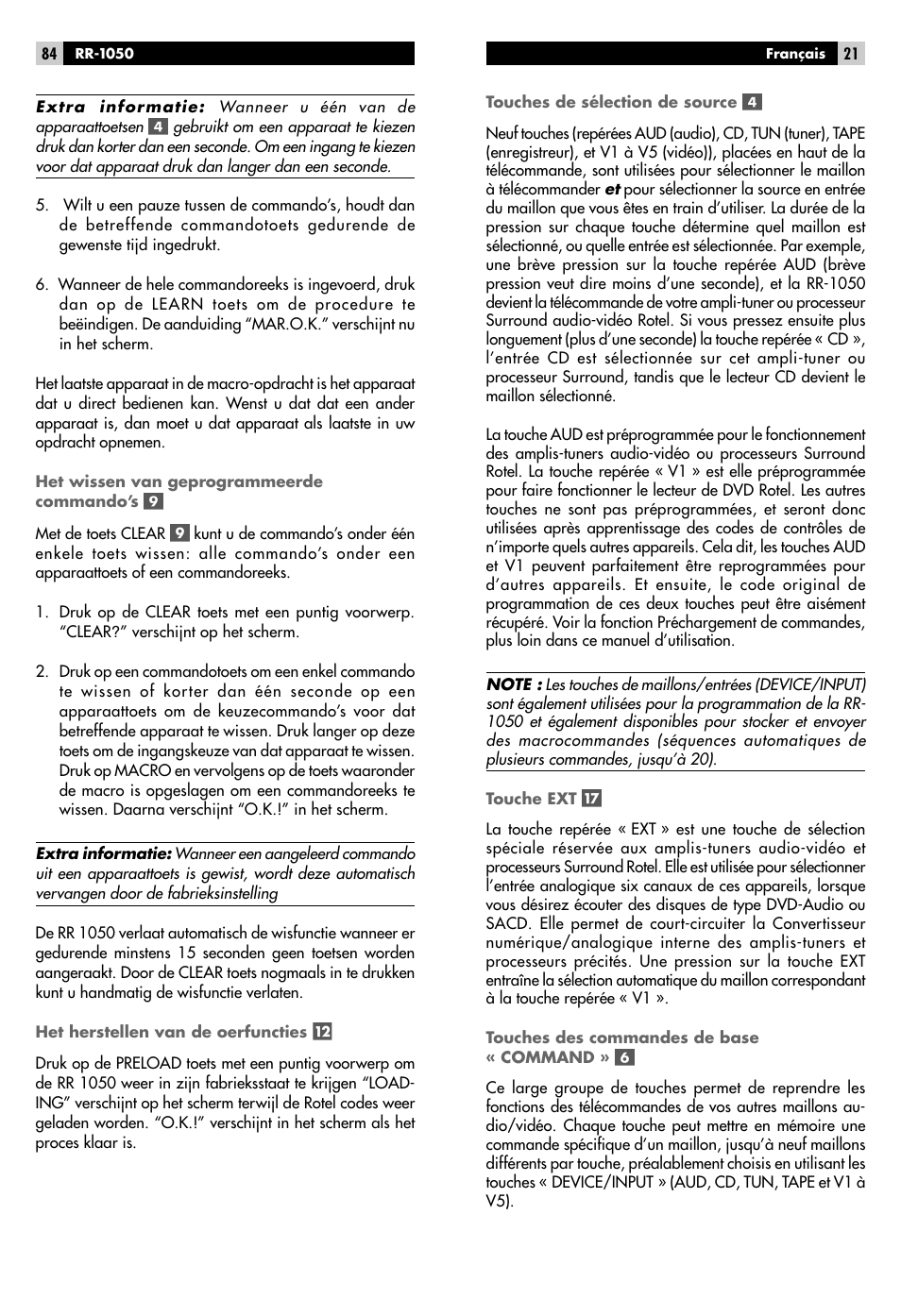 ROTEL RR-1050 User Manual | Page 19 / 50