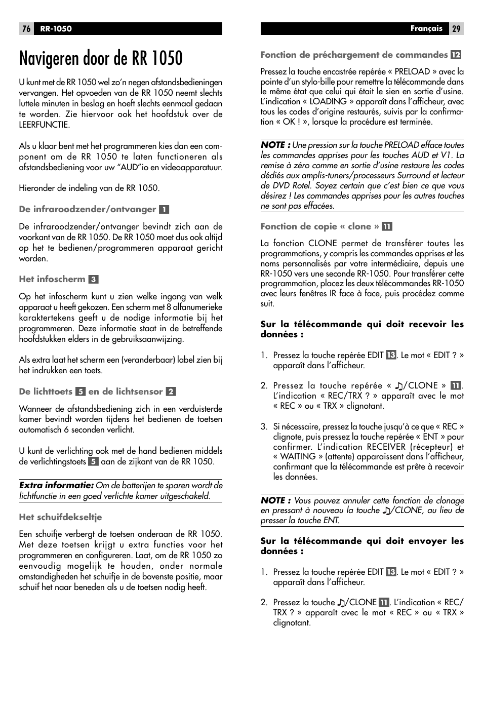 Navigeren door de rr 1050 | ROTEL RR-1050 User Manual | Page 27 / 50