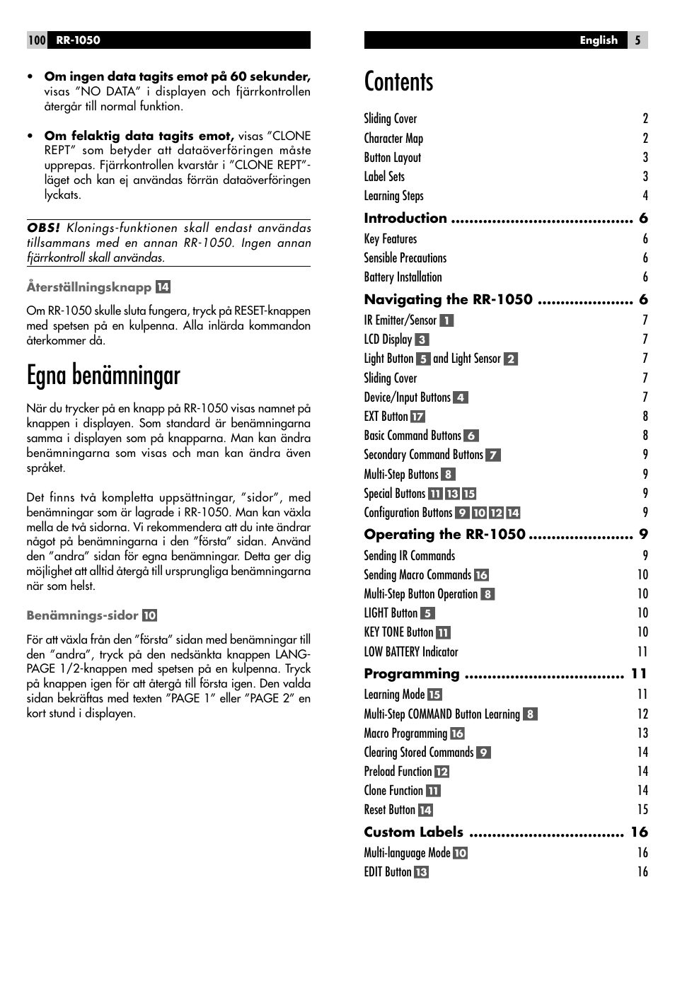 ROTEL RR-1050 User Manual | Page 3 / 50