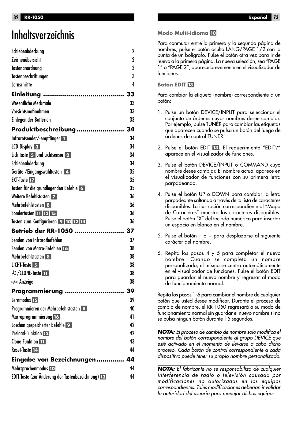 ROTEL RR-1050 User Manual | Page 30 / 50