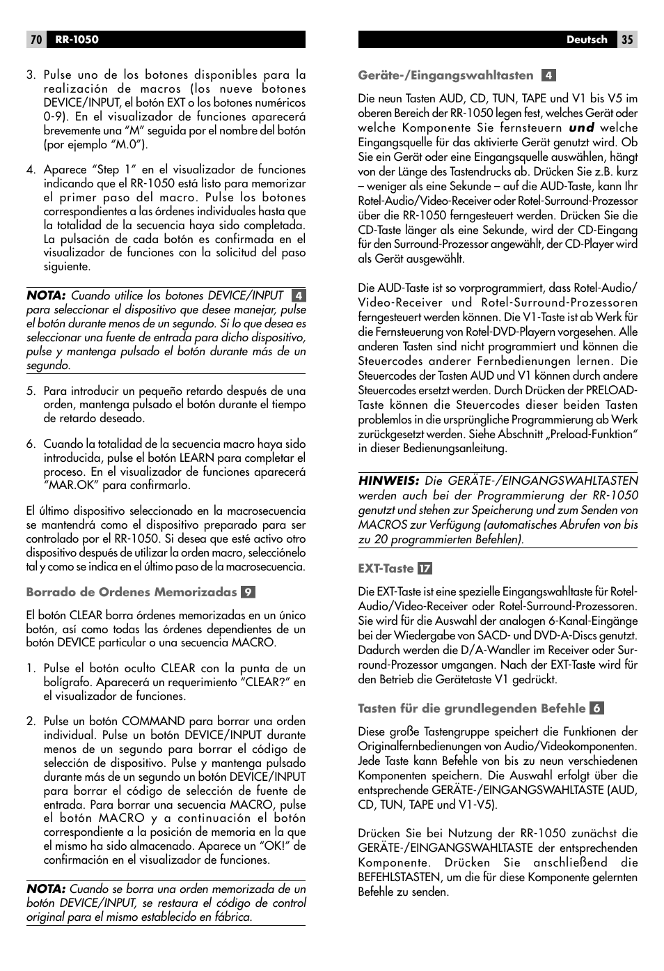 ROTEL RR-1050 User Manual | Page 33 / 50