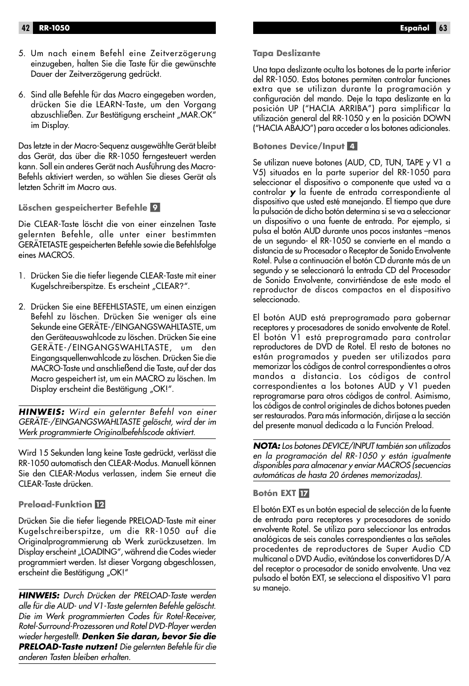 ROTEL RR-1050 User Manual | Page 40 / 50