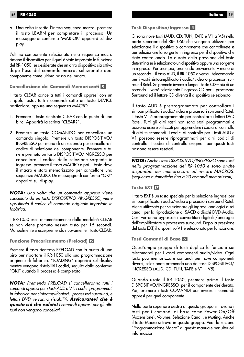 ROTEL RR-1050 User Manual | Page 47 / 50