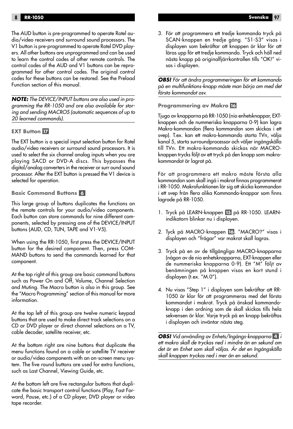 ROTEL RR-1050 User Manual | Page 6 / 50