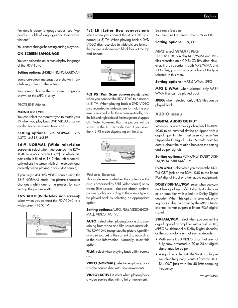 ROTEL RDV-1040 User Manual | Page 23 / 31