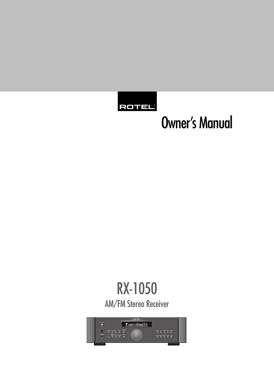 ROTEL RX-1050 User Manual | 20 pages