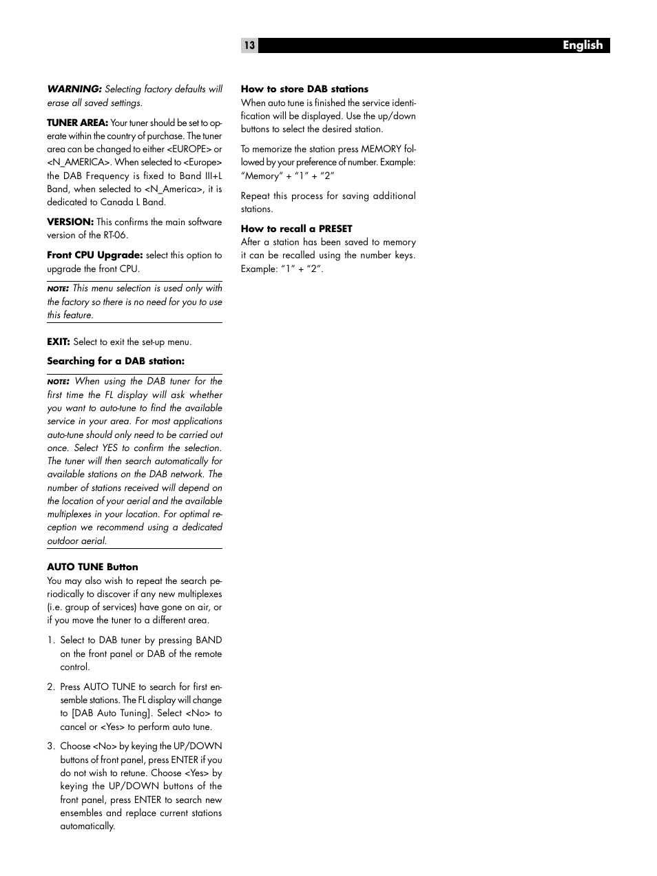ROTEL RT-06 User Manual | Page 13 / 89