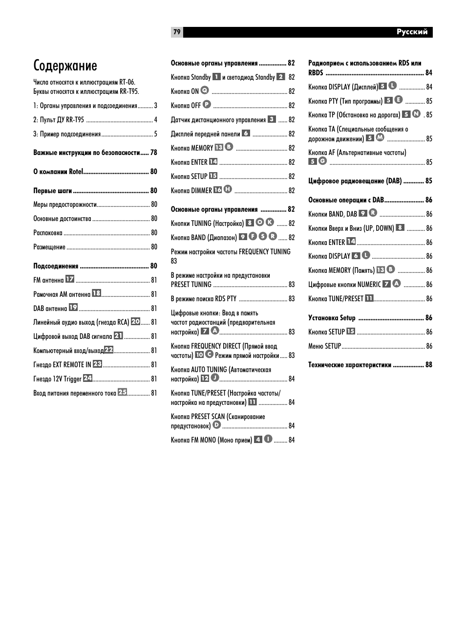 Лу‰вк‡млв | ROTEL RT-06 User Manual | Page 79 / 89