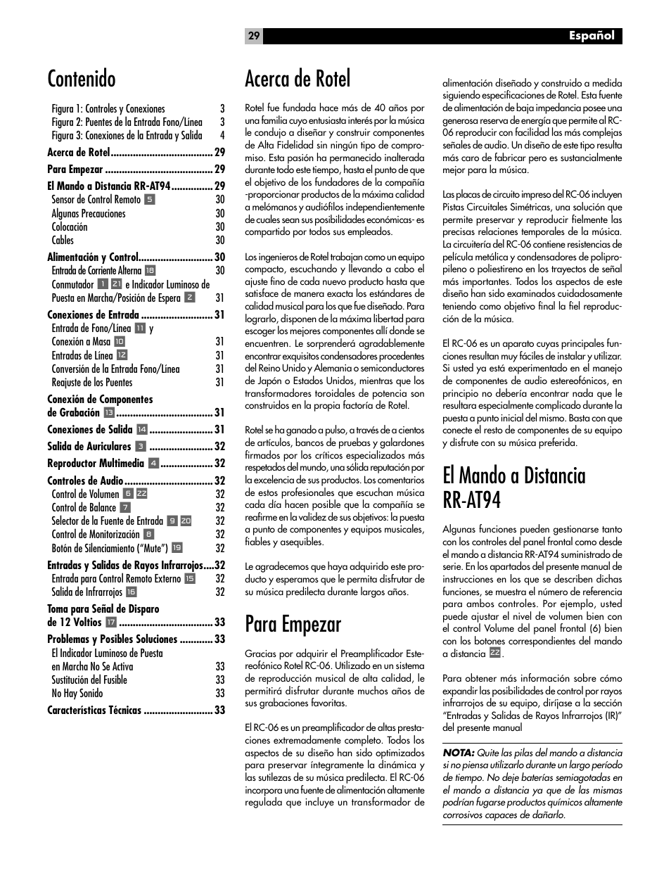ROTEL RC-06 User Manual | Page 29 / 56