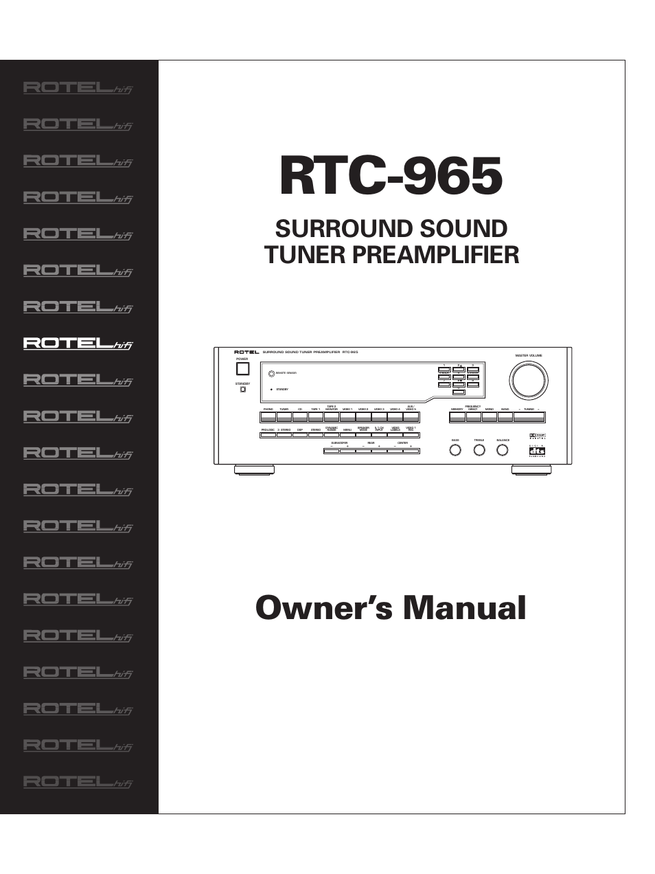 ROTEL RTC-965 User Manual | 24 pages