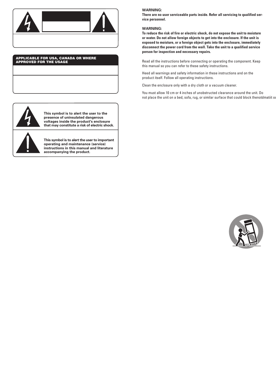 Caution | ROTEL RTC-965 User Manual | Page 2 / 24