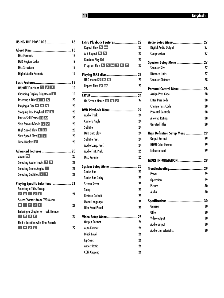 ROTEL DVD Audio/Video Player RDV-1093 User Manual | Page 11 / 104