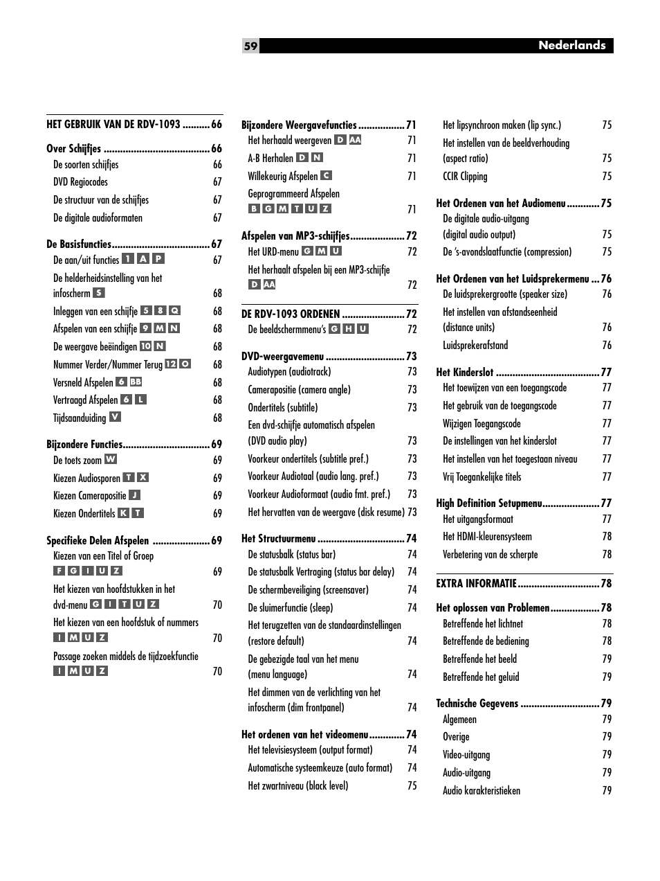 ROTEL DVD Audio/Video Player RDV-1093 User Manual | Page 59 / 104