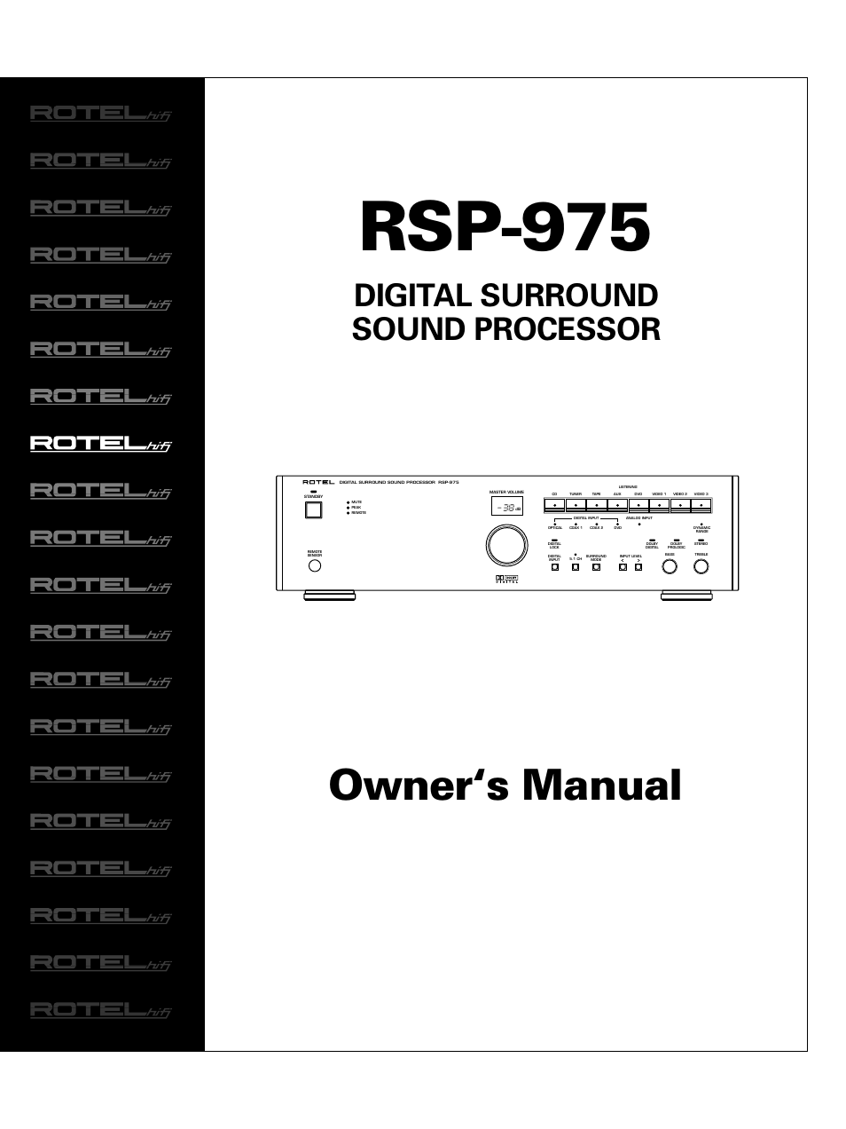 ROTEL RSP-975 User Manual | 16 pages
