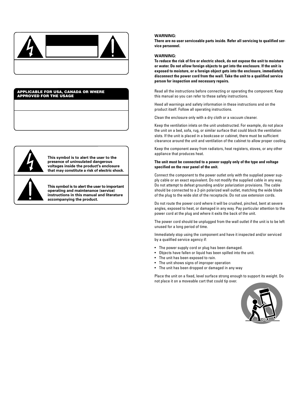 Caution | ROTEL RSP-975 User Manual | Page 2 / 16