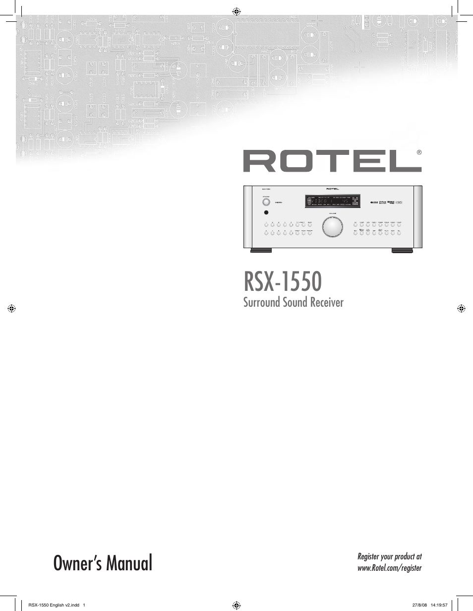 ROTEL RSX-1550 User Manual | 54 pages