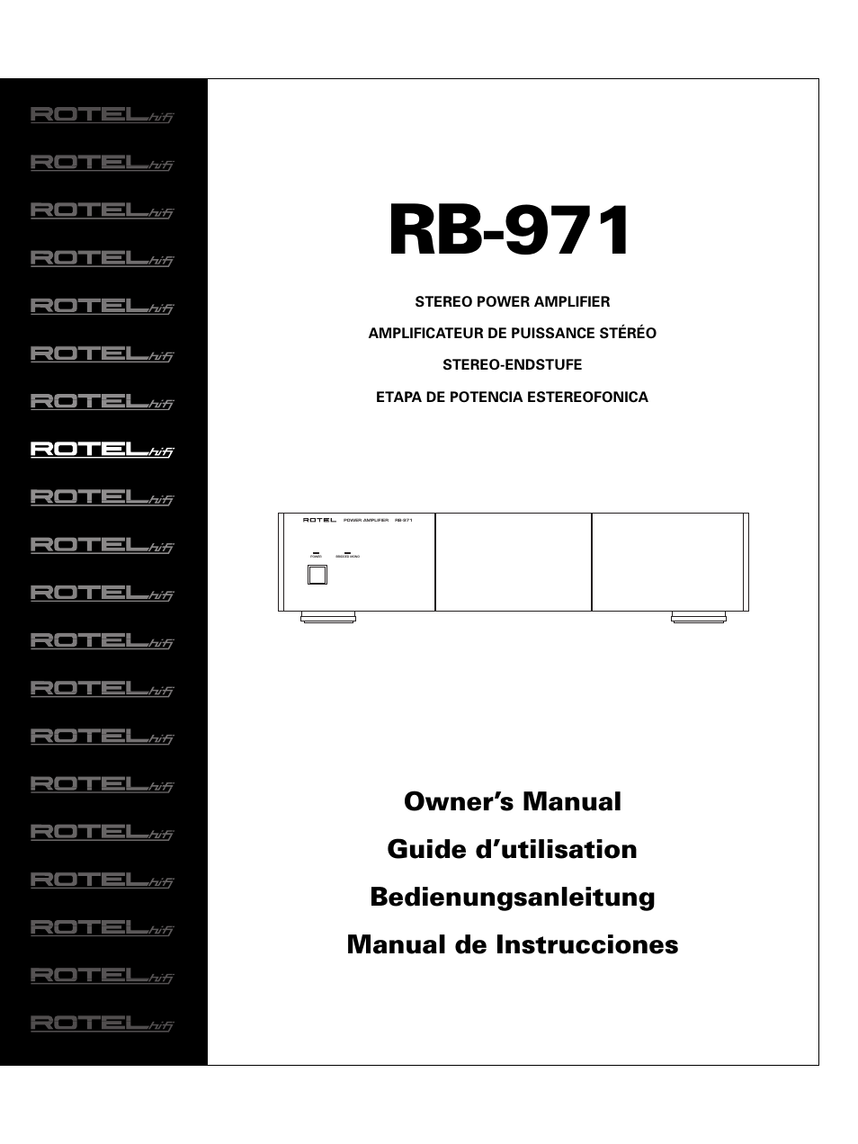 ROTEL RB-971 User Manual | 11 pages