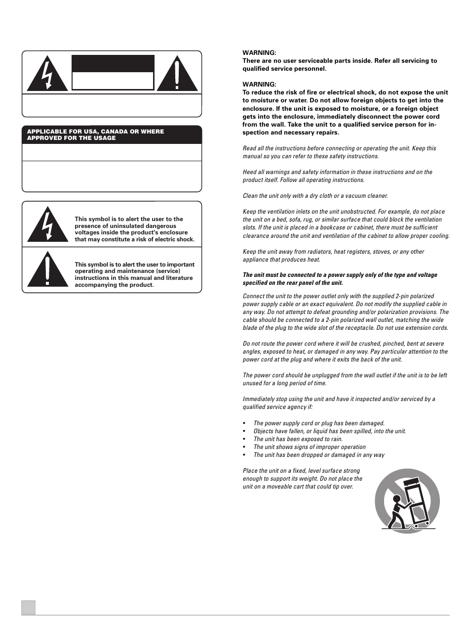 Caution | ROTEL RB-971 User Manual | Page 2 / 11