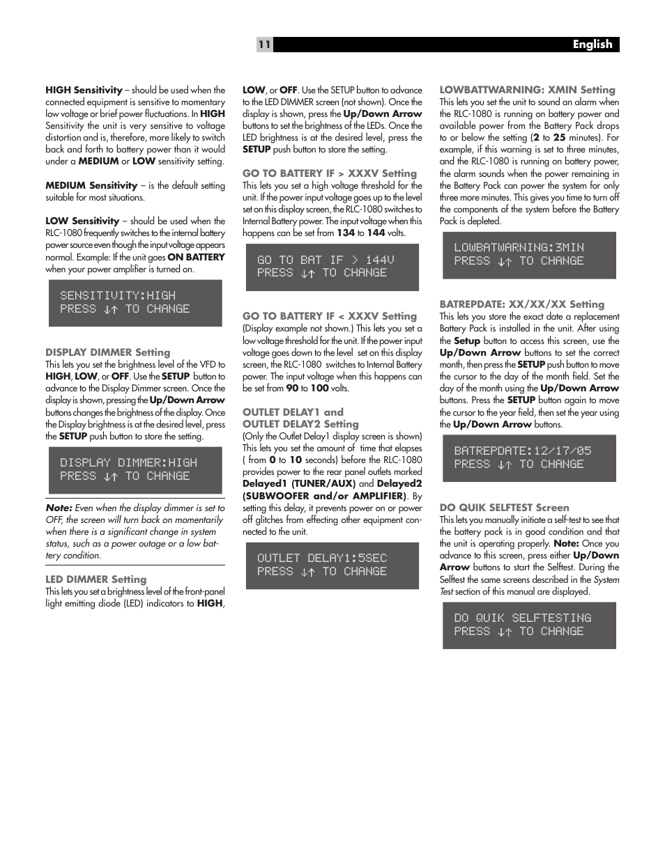 ROTEL RLC-1080 User Manual | Page 11 / 16