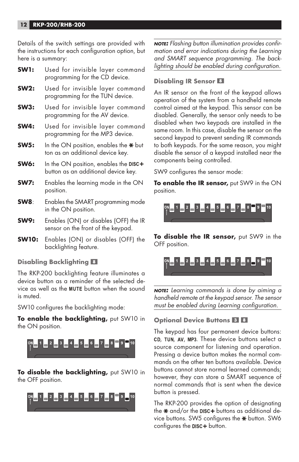 ROTEL RHB-200 User Manual | Page 12 / 18