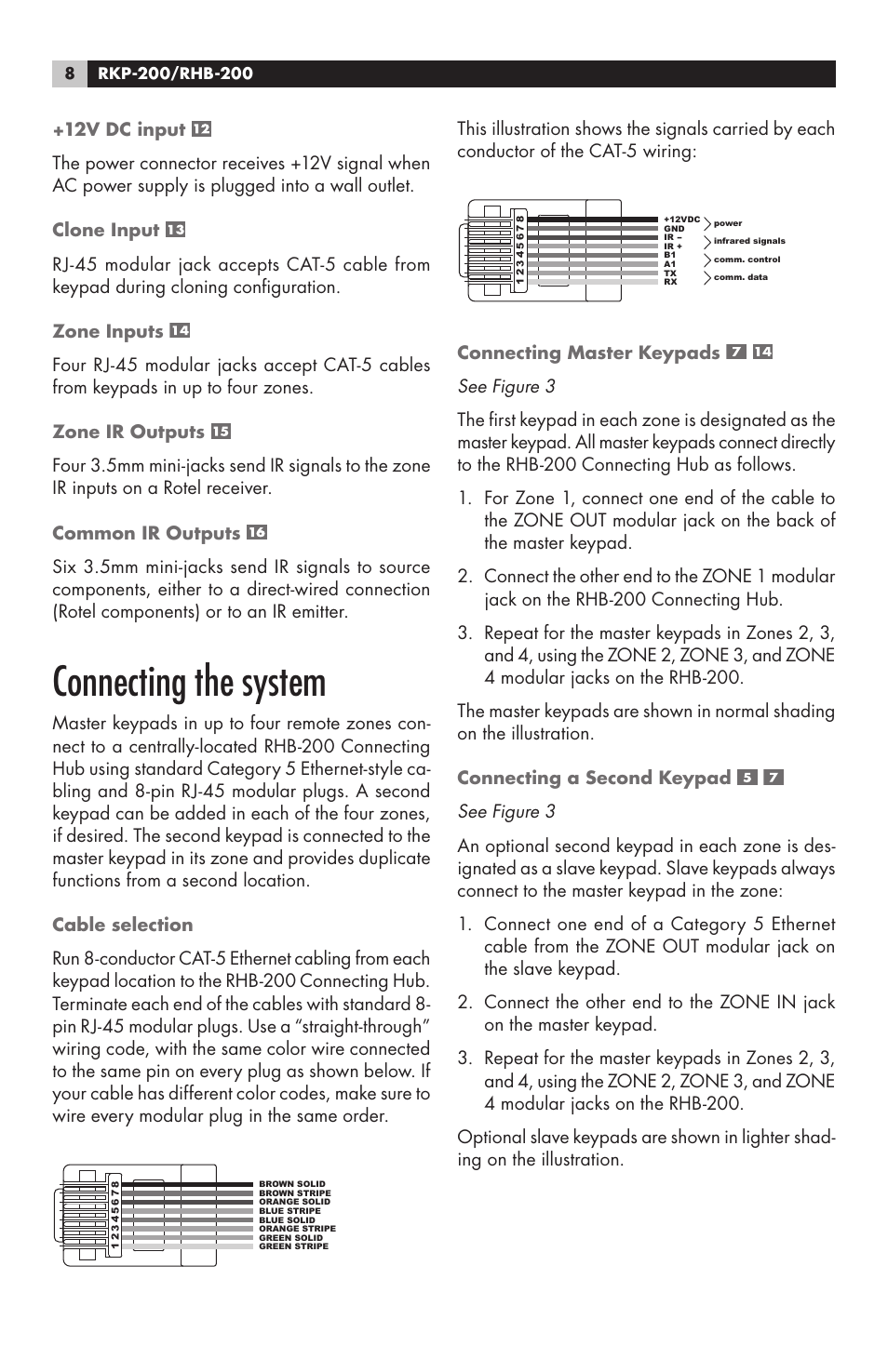 Connecting the system | ROTEL RHB-200 User Manual | Page 8 / 18
