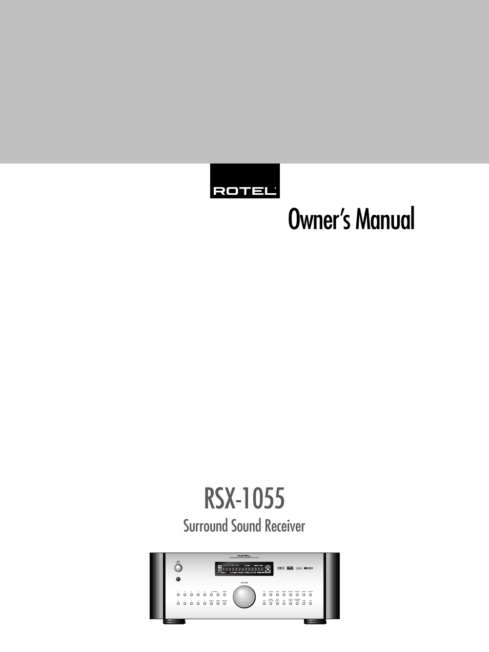 ROTEL Surround Sound Receiver RSX-1055 User Manual | 36 pages