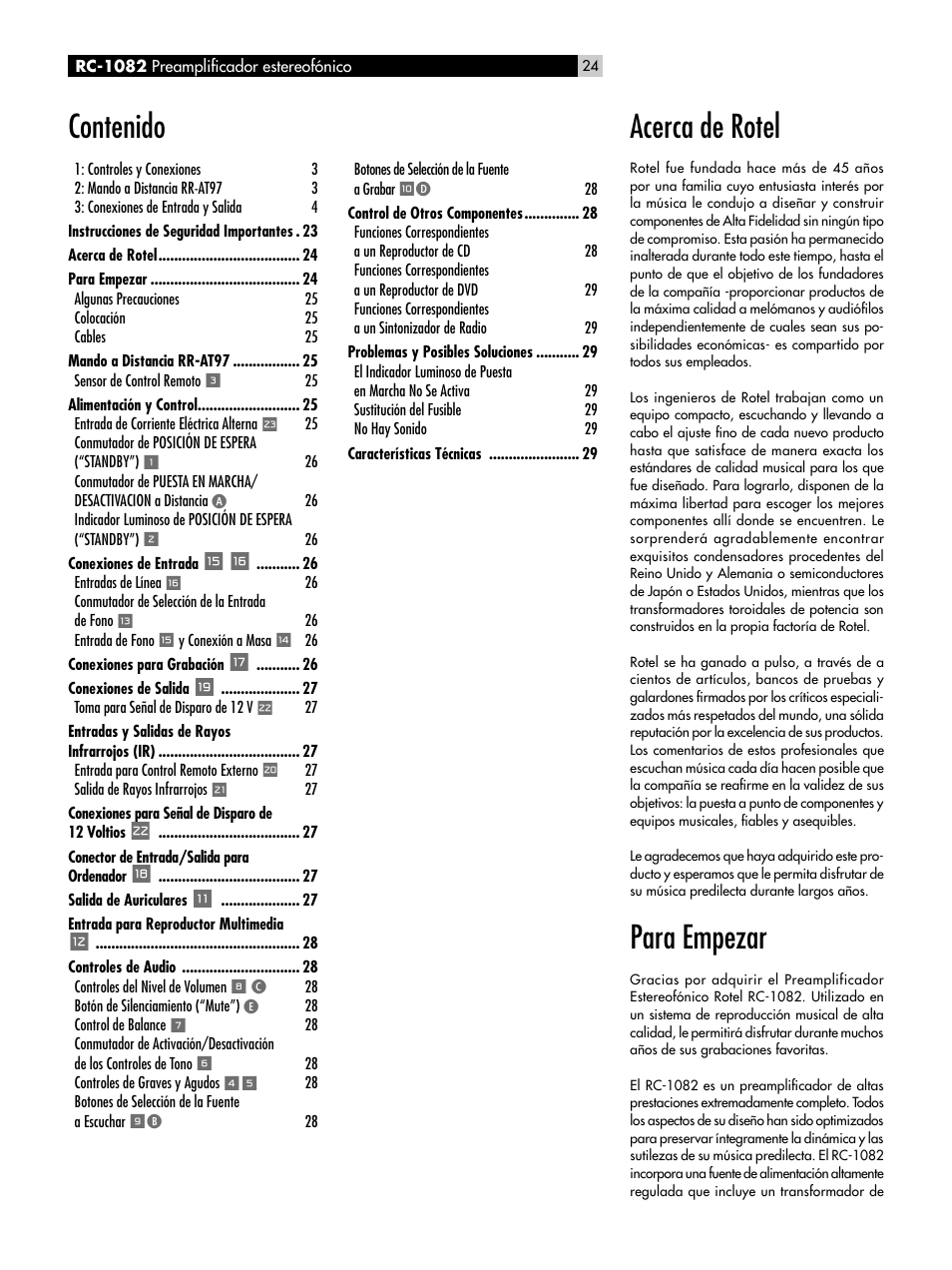 ROTEL RC-1082 User Manual | Page 24 / 55