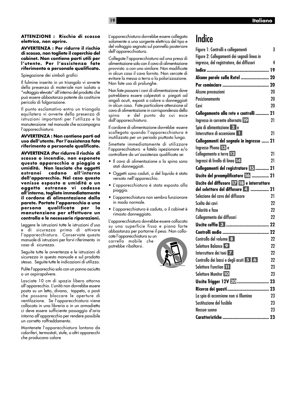 Indice | ROTEL RA-01 User Manual | Page 19 / 42