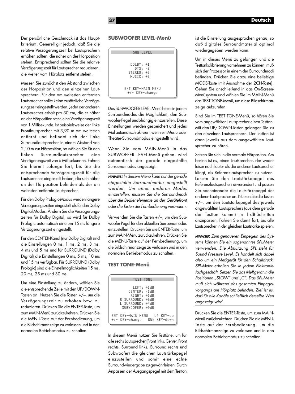 Deutsch | ROTEL Surround Sound Processor RSP-976 User Manual | Page 37 / 56