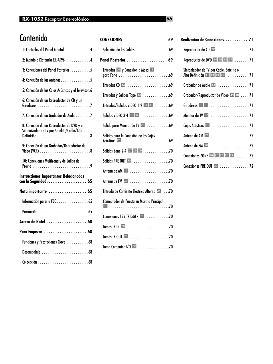 ROTEL RX-1052 User Manual | Page 66 / 85