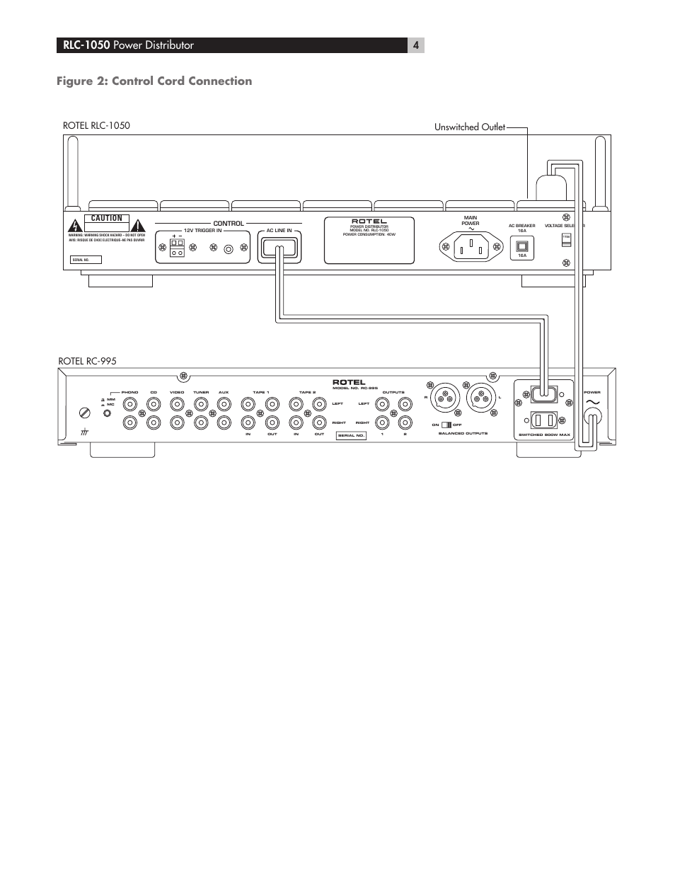 Caution | ROTEL RLC-1050 User Manual | Page 4 / 8
