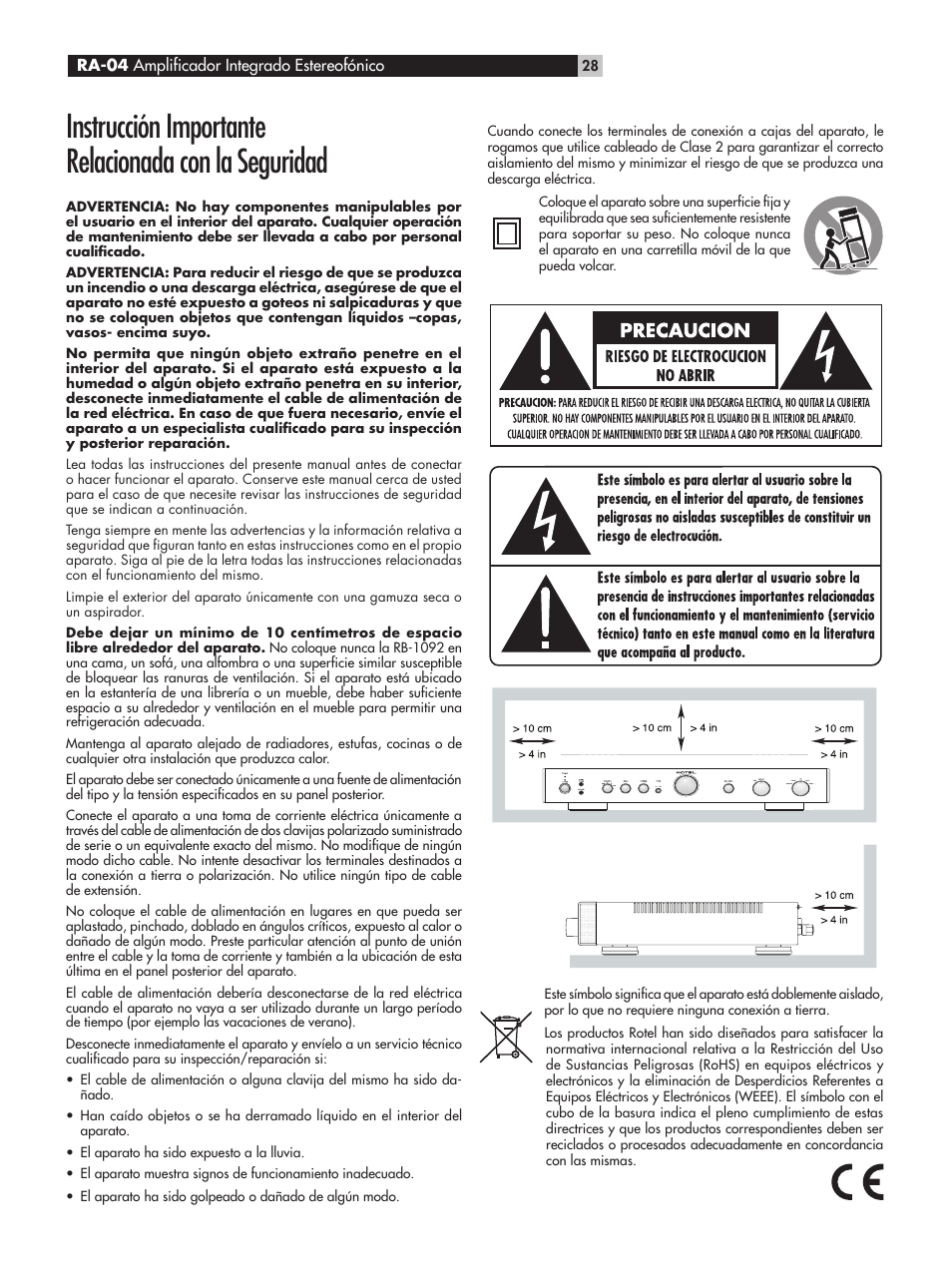 ROTEL RA-04 User Manual | Page 28 / 52