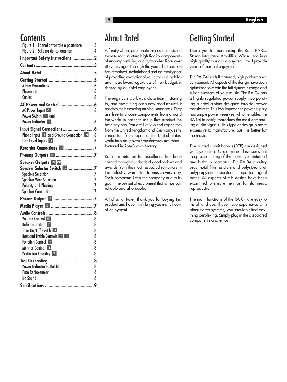 ROTEL RA-04 User Manual | Page 5 / 52