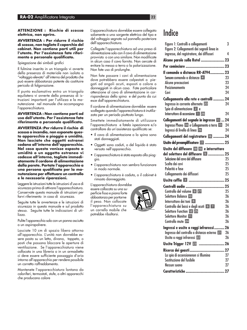 Indice | ROTEL RA-02 User Manual | Page 22 / 46