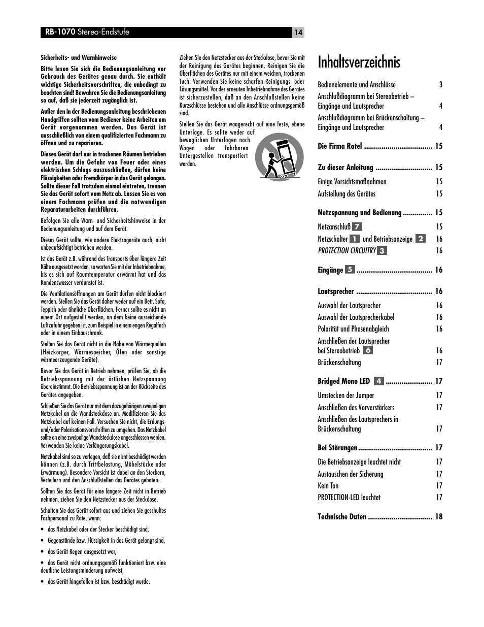 ROTEL RB-1070 User Manual | Page 14 / 36