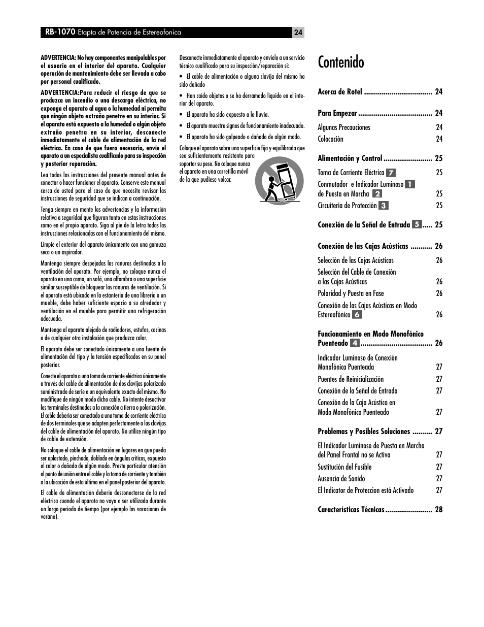 ROTEL RB-1070 User Manual | Page 24 / 36