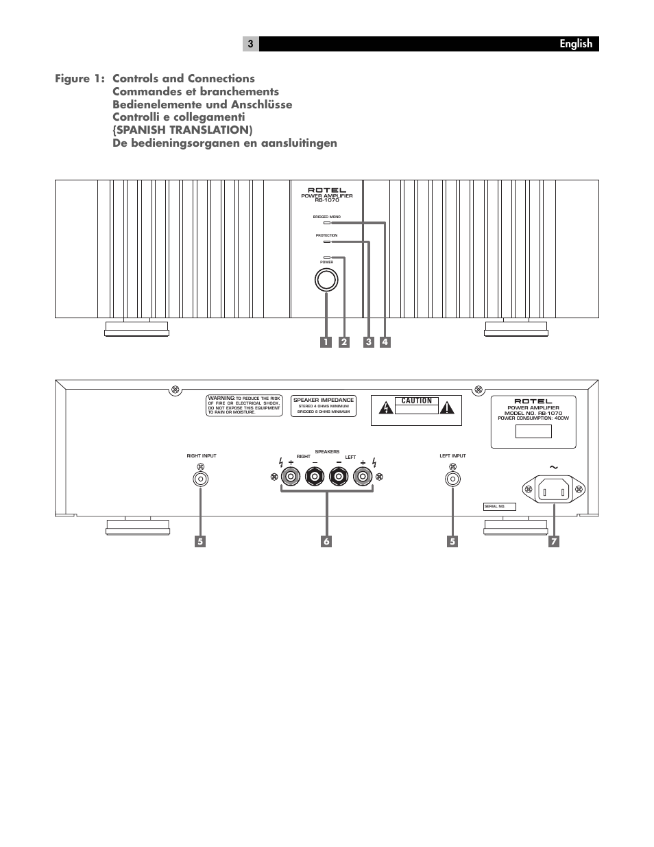 ROTEL RB-1070 User Manual | Page 3 / 36