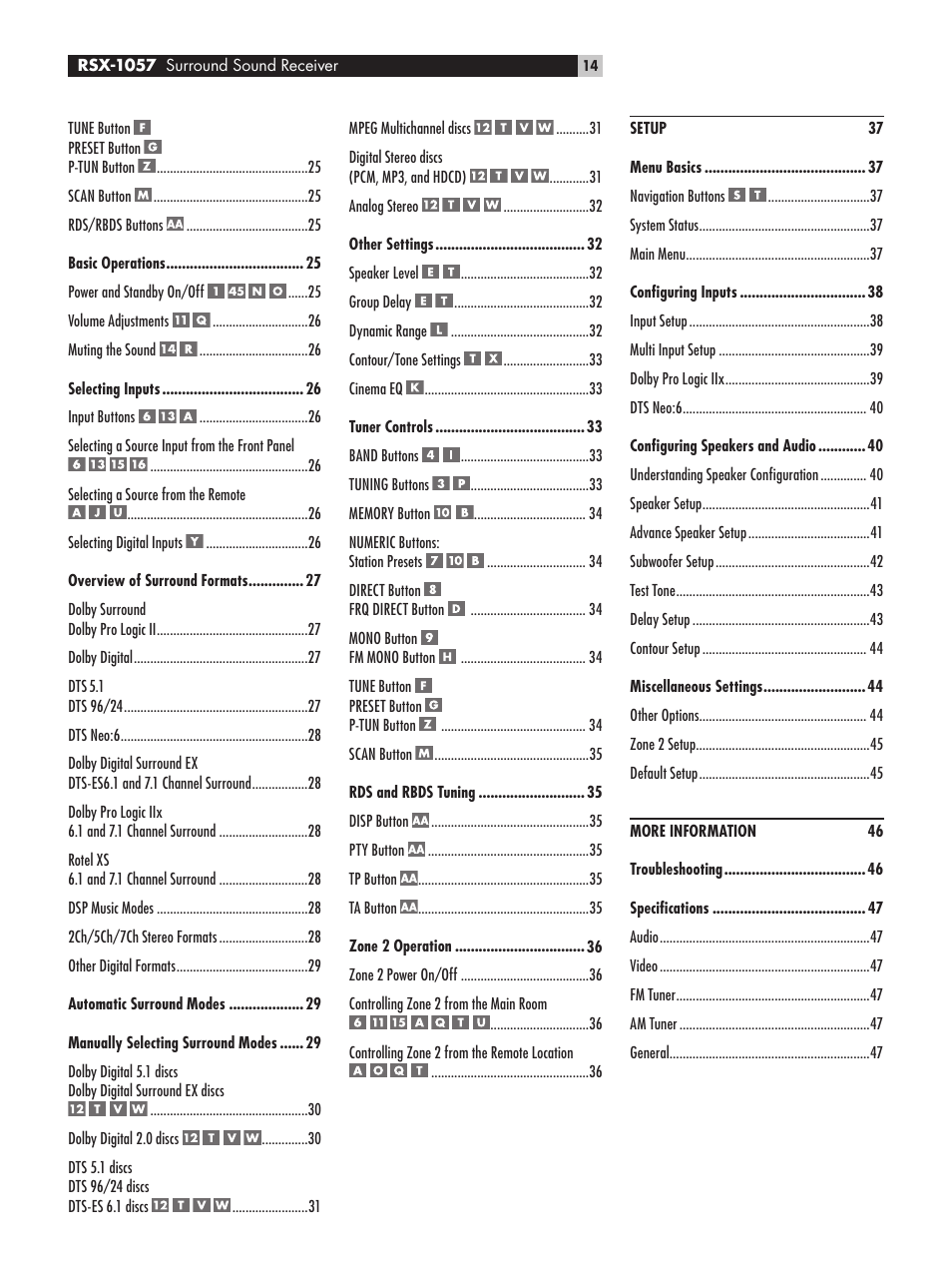 ROTEL RSX-1057 User Manual | Page 14 / 48